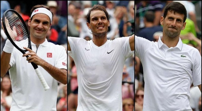 Novak Djokovic, Roger Federer and Nadal