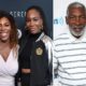 Serena and Venus Williams and father Richard Williams