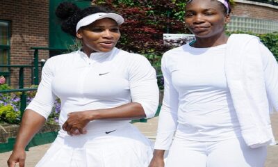 Venus and Serena Williams on white