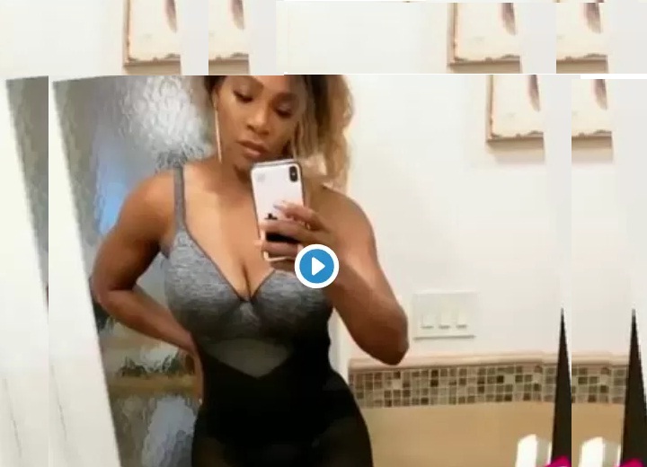Serena Williams posts half naked video