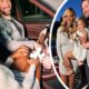 Serena Williams rests her legs and sparkling heels on beaming Alexis Ohanian