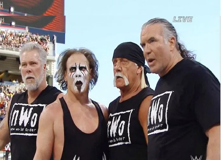 Hulk Hogan, Scott Hall and Kevin Nash and Sting