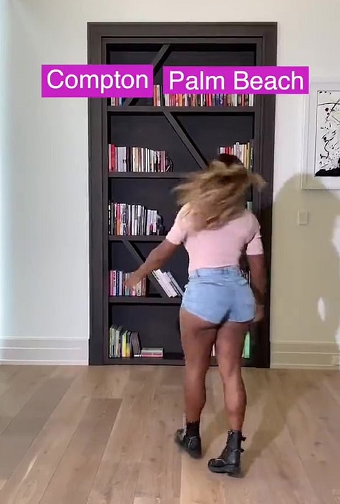 Serena Williams participating in the Tricky Challenge