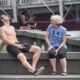 Andy Murray shirtless as he relaxes in the sun with his mother