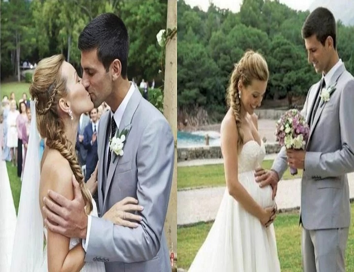 Jelena married Novak Djokovic while pregnant