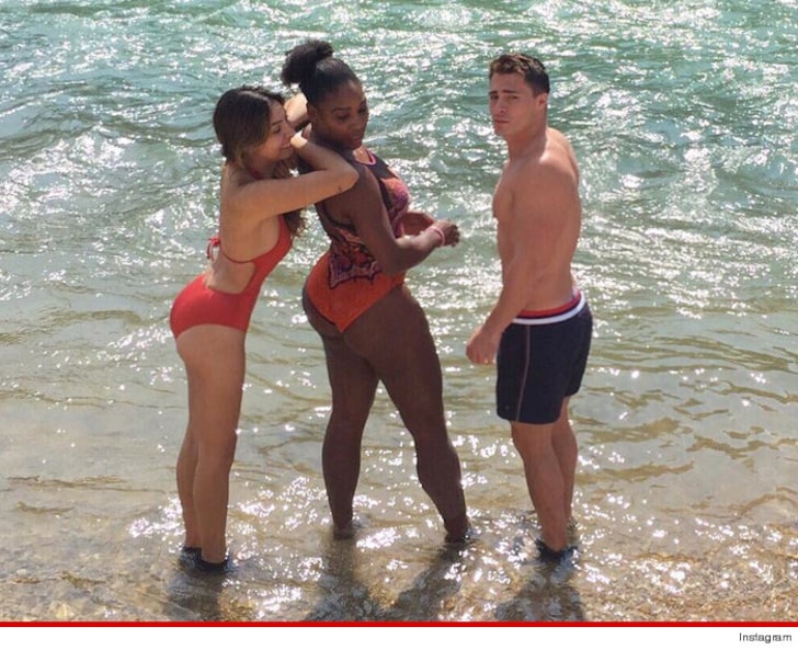 Serena Williams flashes her bottom in skimpy swimsuit as she hangs out with friend Colton Haynes