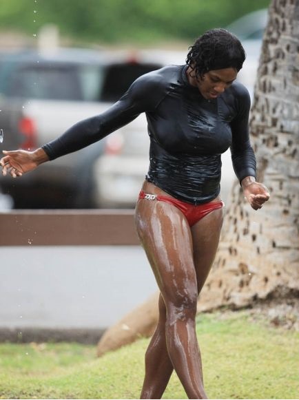Serena Williams showering