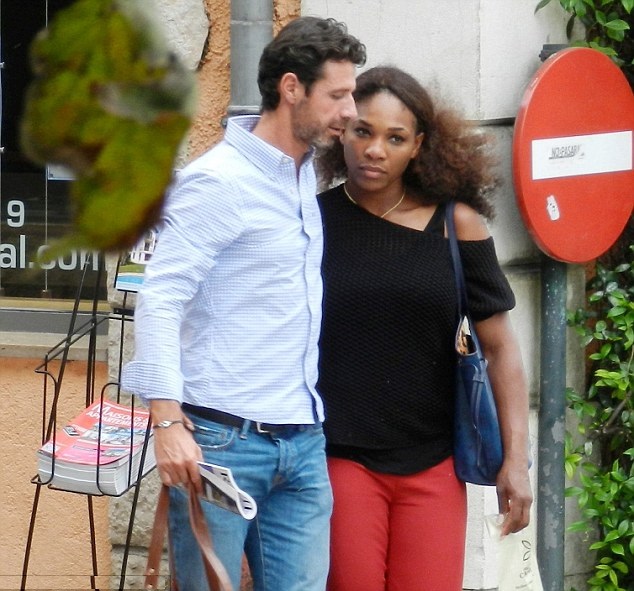 Serena Williams and her coach were barely inches apart as they walked through the streets