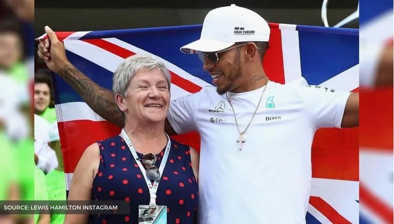 Lewis Hamilton and mother