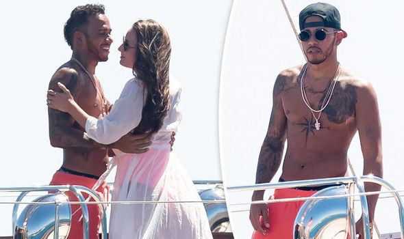 Lewis Hamilton yacht with a beautiful lady