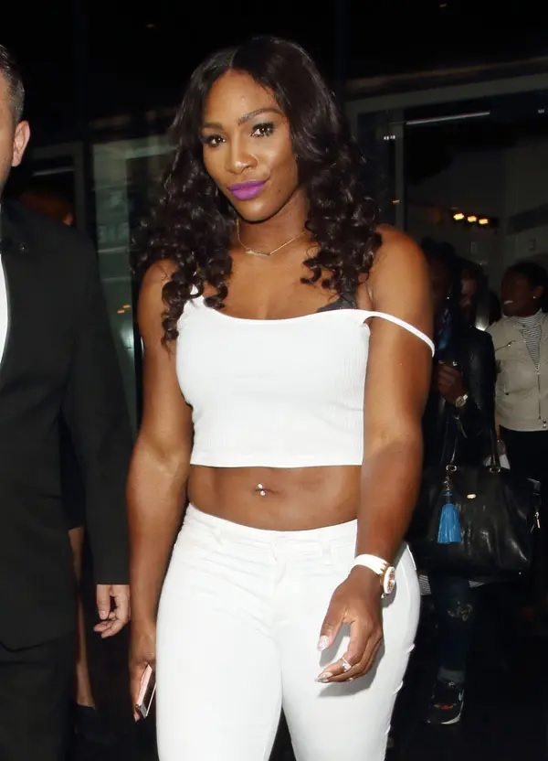 Serena Williams Battles Plumber Butt In Painted On White Jeans