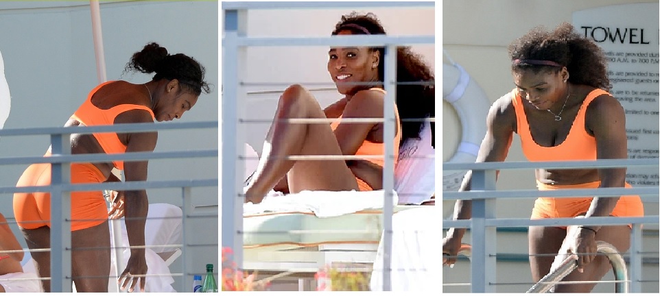 Serena Williams Crop Top and Skirt While hanging out
