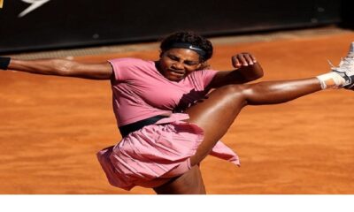 Serena Williams in action at the Italian Open 2021