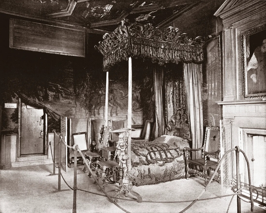 Queen Mary's Bedroom at Holyroodhouse, Edinburgh, Scotland, captured in 1894