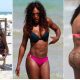 Serena Williams Rocks Tiny Leopard Print Bikini In Miami beach