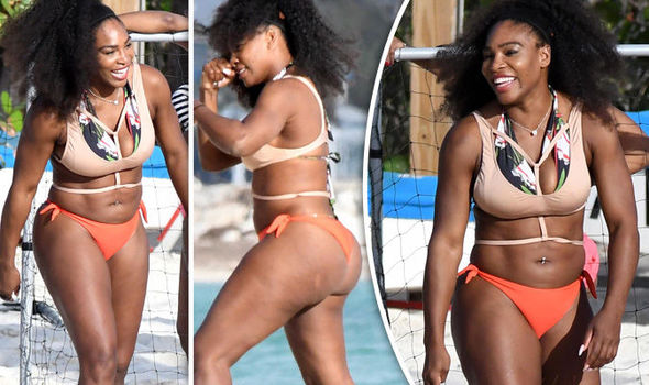 Serena Williams displays voluptuous derriere as she strips down to sexy mismatched bikini