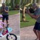 Serena Williams’ father teaching Olympia to ride a bicycle goes viral