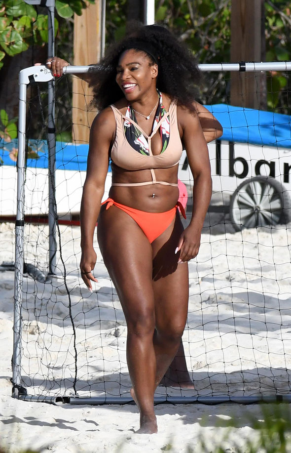 Serena Williams looked as stunning as ever as she soaked up the sun