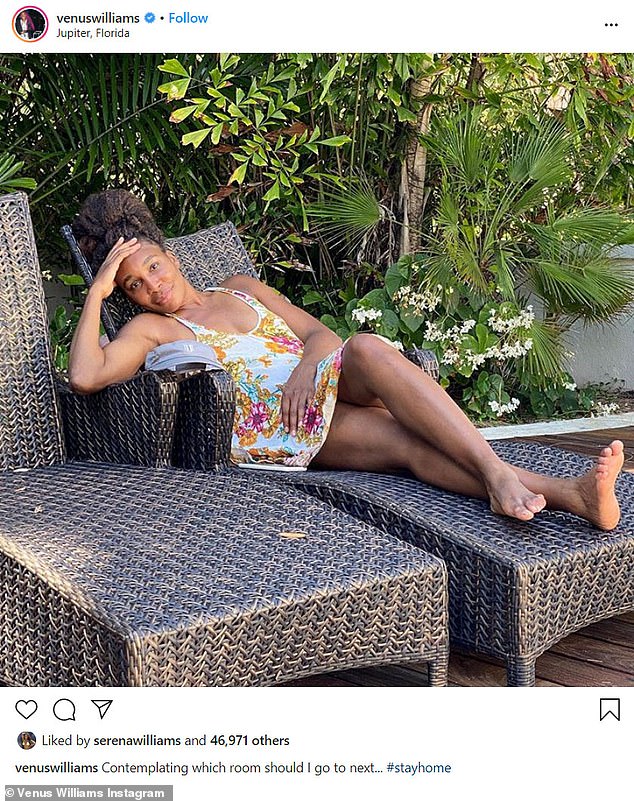 Venus Williams joked about being stuck indoors in another Instagram,