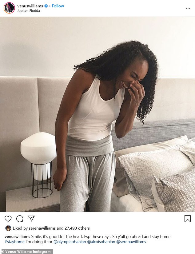 Venus Williams joked about being stuck indoors
