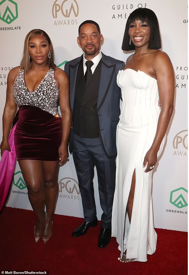 Serena Williams, Will Smith and Venus Williams shared the spotlight of the red carpet at the 33rd Producers Guild Of America Awards