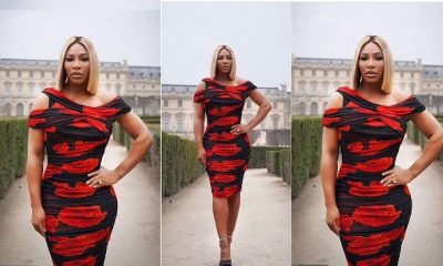 The tennis player, 40 sent temperatures soaring as she showcased her hourglass frame in a tight black midi dress featuring unmissable rose prints