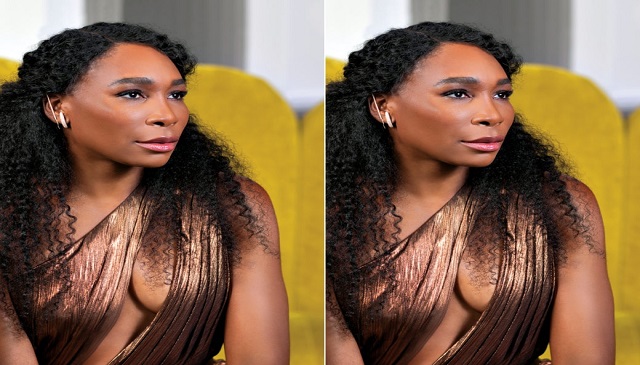 Venus Williams flashes hint of cleavage in sporty black jacket pics