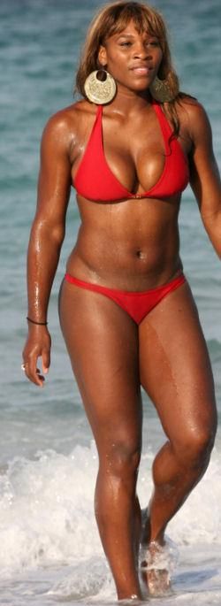 Serena Williams red bikinis