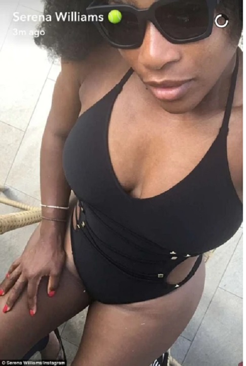 Serena Williams strips down to swimsuit to show off her power figure