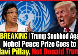 ‼️BREAKING | Trump Snubbed Again! Nobel Peace Prize Goes to Navi Pillay, Not Donald Trump