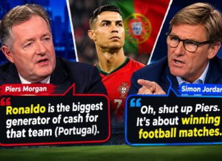 🚨🎙️ Piers Morgan: “Ronaldo is the biggest generator of cash for that team (Portugal). ” Simon Jordan: “Oh, shut up Piers. It’s about winning football matches.” 🚨🎙️ Piers Morgan: “Ronaldo is the biggest generator of cash for that team (Portugal). ” Simon Jordan: “Oh, shut up Piers. It’s about winning football matches.”