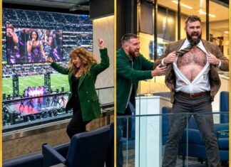 Taylor Swift Goes Viral Dancing to Ayra Starr’s “Hot Body” at the NFL Halftime Show, While Jason Kelce Shockingly Rips Off His Shirt—The Wild Moment Has the Internet in TOTAL MELTDOWN…