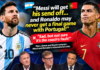 ⚽ MESSI GETS HIS SEND-OFF… BUT WHAT ABOUT RONALDO? 🇦🇷🇵🇹 Piers, Simon & Kaveh debate the very different endings to two legendary international careers. ⚽ MESSI GETS HIS SEND-OFF… BUT WHAT ABOUT RONALDO? 🇦🇷🇵🇹 Piers, Simon & Kaveh debate the very different endings to two legendary international careers.