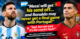 ā½ MESSI GETS HIS SEND-OFF⦠BUT WHAT ABOUT RONALDO? š¦š·šµš¹ Piers, Simon & Kaveh debate the very different endings to two legendary international careers. ā½ MESSI GETS HIS SEND-OFF⦠BUT WHAT ABOUT RONALDO? š¦š·šµš¹ Piers, Simon & Kaveh debate the very different endings to two legendary international careers.